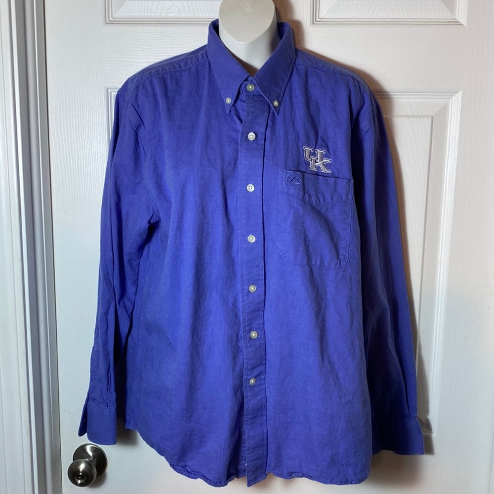 Cutter & Buck University Kentucky Wildcats Button down Long Sleeve Blue Shirt
